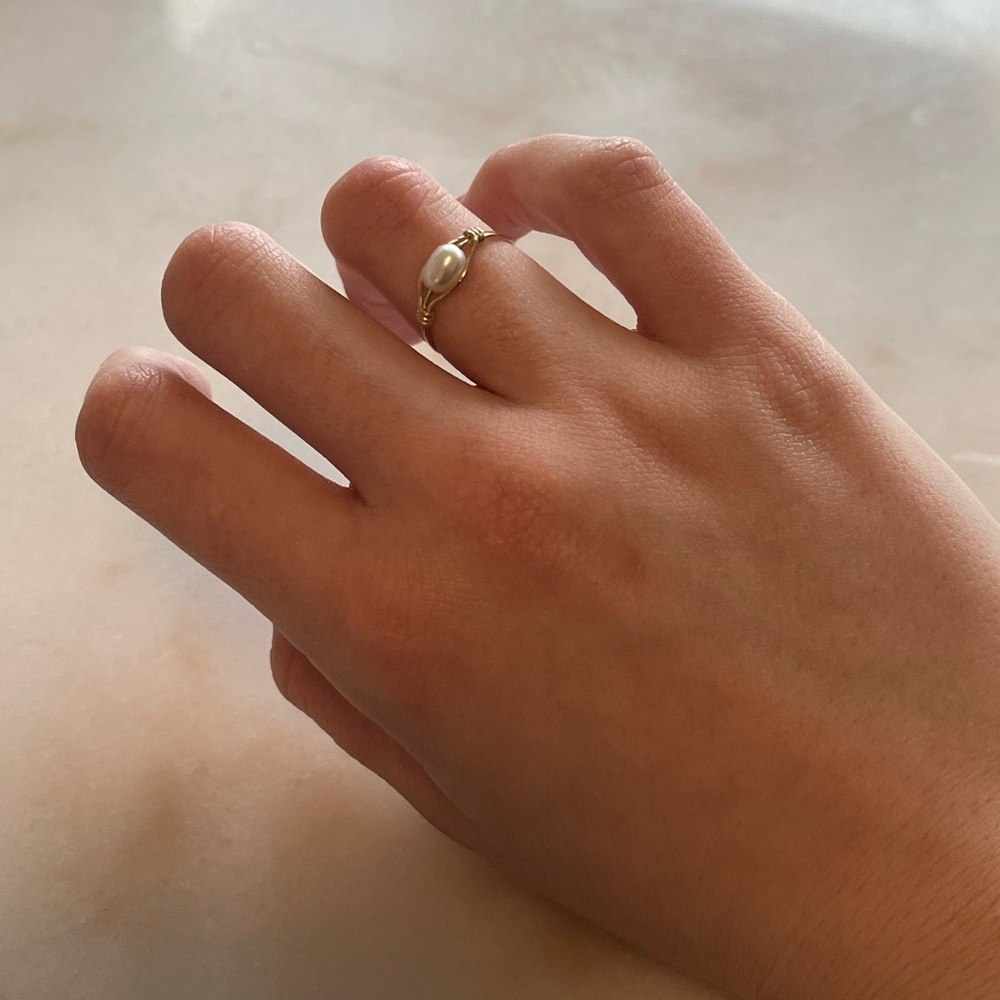 Beautiful gold filled pearl ring